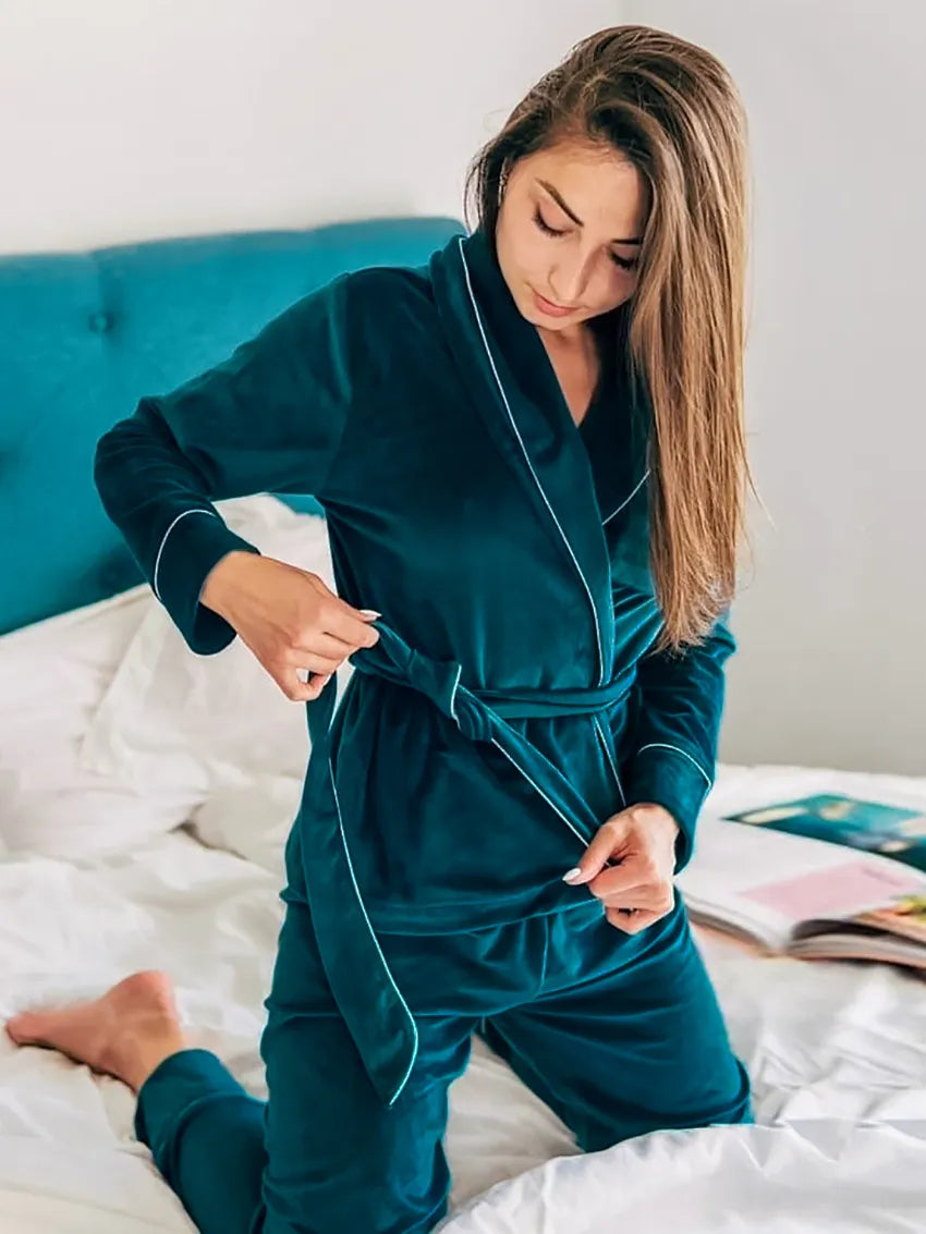 Ensemble Pyjama Deux Pièces À Manches Longues pour Femmes | Idéal pour L’Hiver Et Les Soirées À La Maison