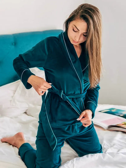 Ensemble Pyjama Deux Pièces À Manches Longues pour Femmes | Idéal pour L’Hiver Et Les Soirées À La Maison