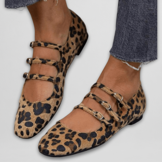 Ballerines à Imprimé Animal avec Bout Rond pour Femme | Idéal pour un Usage Quotidien