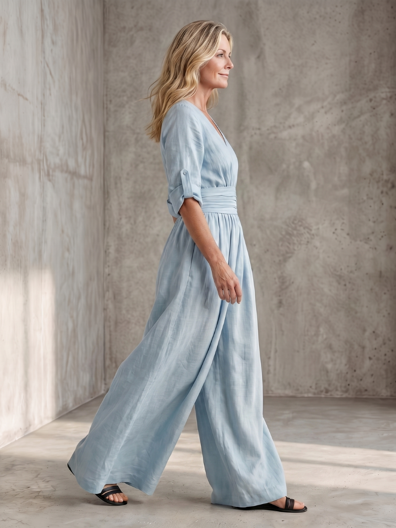 Combinaison croisée jambe large pour femmes