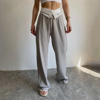 Pantalon à Jambe Large avec Ceinture Élastique et Poches Latérales pour Femme | Idéal pour un Usage Quotidien