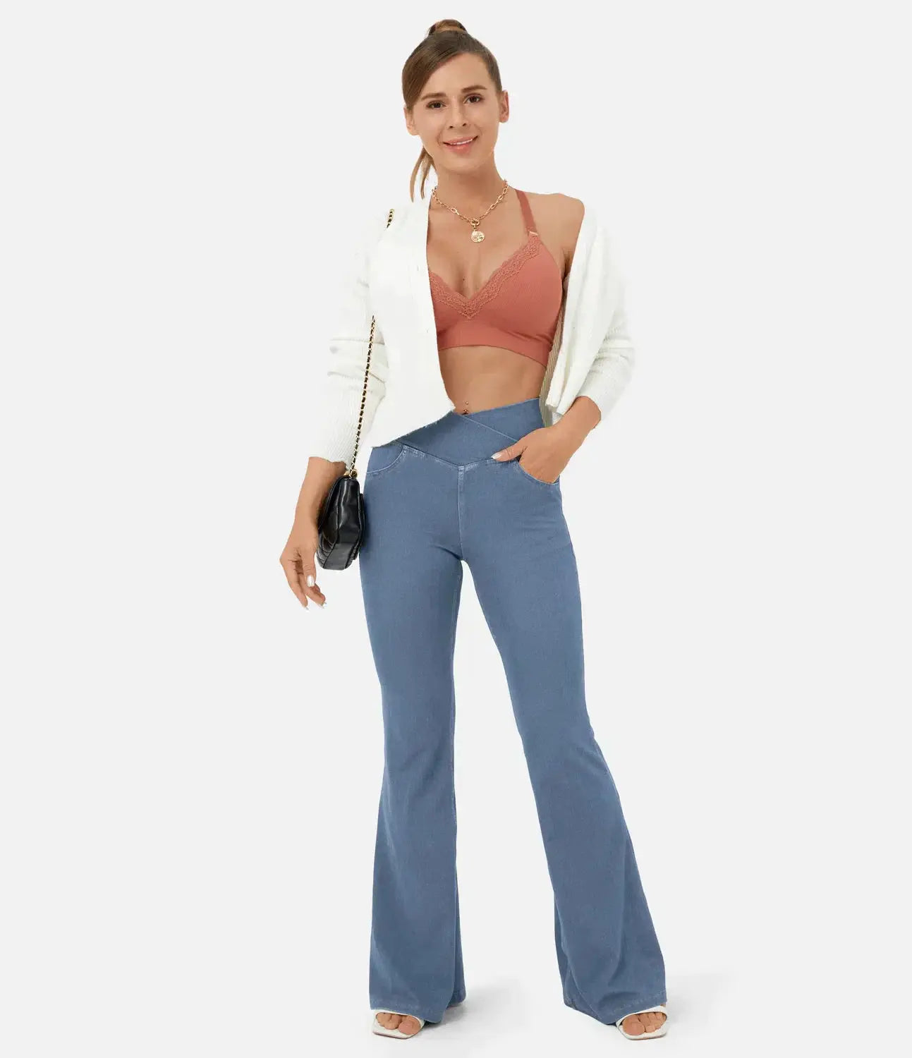 Pantalon Taille Haute Coupe Flare Pour Femmes | Idéal Pour Un Usage Quotidien