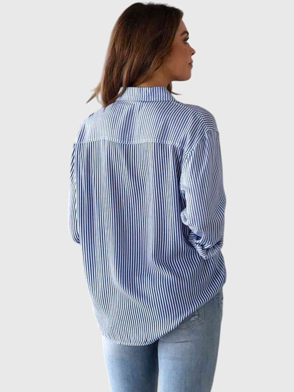 Chemise À Col Avec Motif Rayé Pour Femme | Idéale Pour Usage Quotidien Et Professionnel
