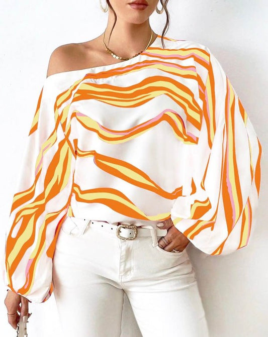 Blouse À Épaules Dénudées Avec Motif Rayé Pour Femmes | Idéal Pour Usage Quotidien