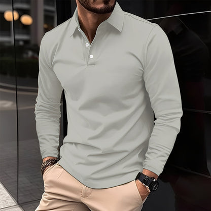 Polo À Col Classique avec Manches Longues pour Homme | Idéal pour Un Usage Quotidien