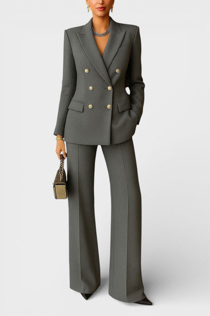 Ensemble Deux Pièces Avec Blazer Structuré Et Pantalon Pour Femmes | Idéal Pour Bureau Et Sorties