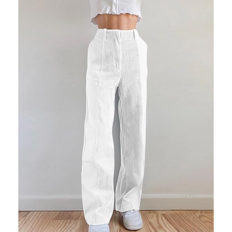 Pantalon à Taille Haute avec Jambe Large pour Femme | Idéal pour le Quotidien