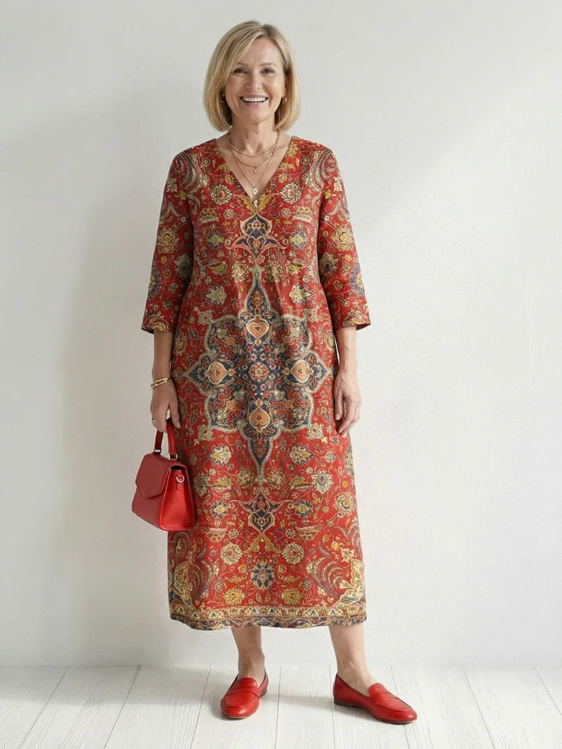 Robe midi imprimée pour femmes