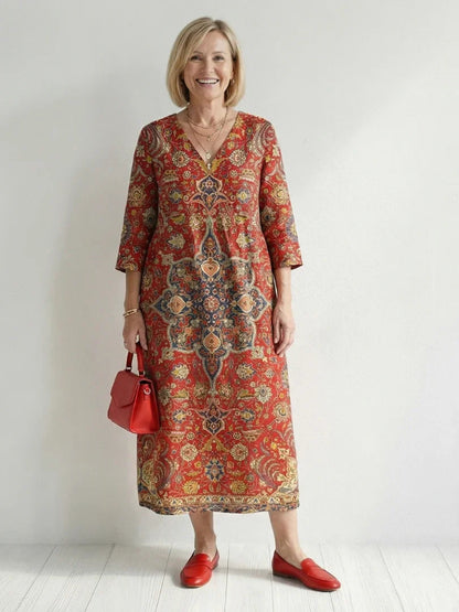 Robe midi imprimée pour femmes