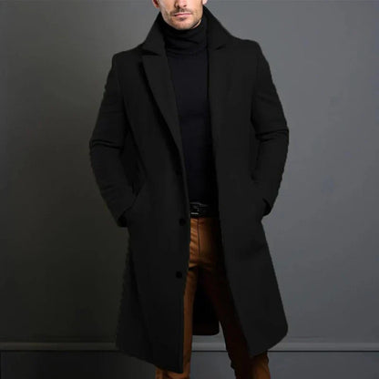 Manteau Long à Col Classique pour Homme | Idéal pour les Journées Fraîches