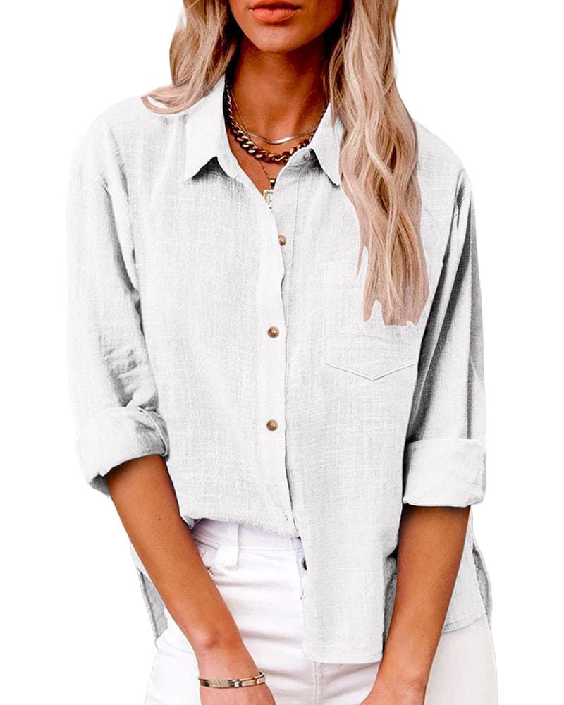 Chemise Boutonnée À Coupe Décontractée Pour Femme | Idéale Pour Les Tenues Décontractées Et Semi-Formelles