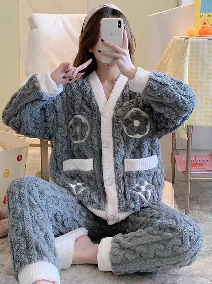 Ensemble Pyjama Deux Pièces À Manches Longues pour Femmes | Idéal pour L’Hiver Et Les Moments De Détente À La Maison