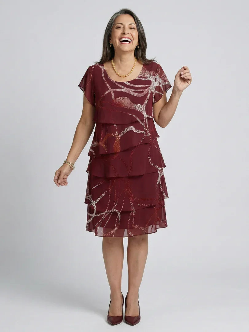 Robe à volants superposés pour femmes