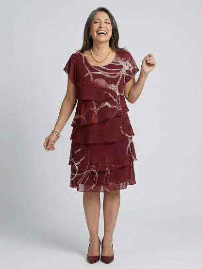 Robe à volants superposés pour femmes