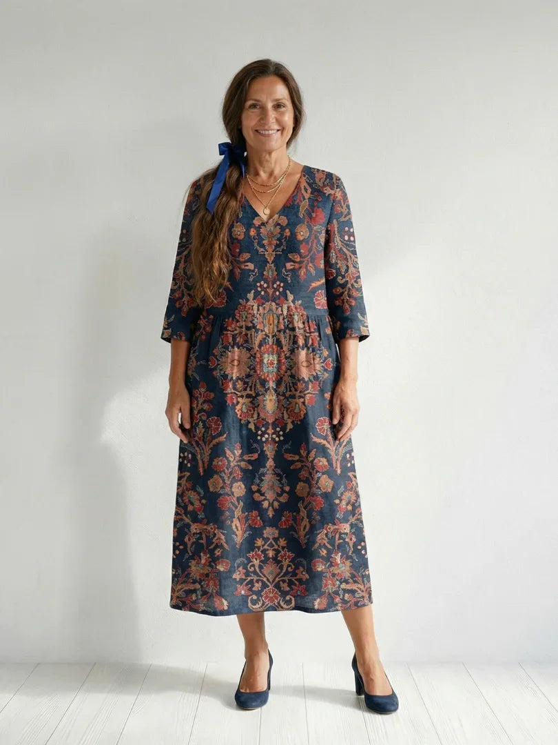 Robe midi à imprimé floral pour femmes
