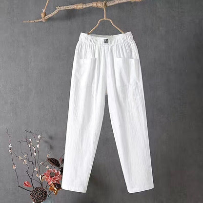 Pantalon à Coupe Décontractée avec Taille Élastique pour Femme | Idéal pour les Moments de Détente