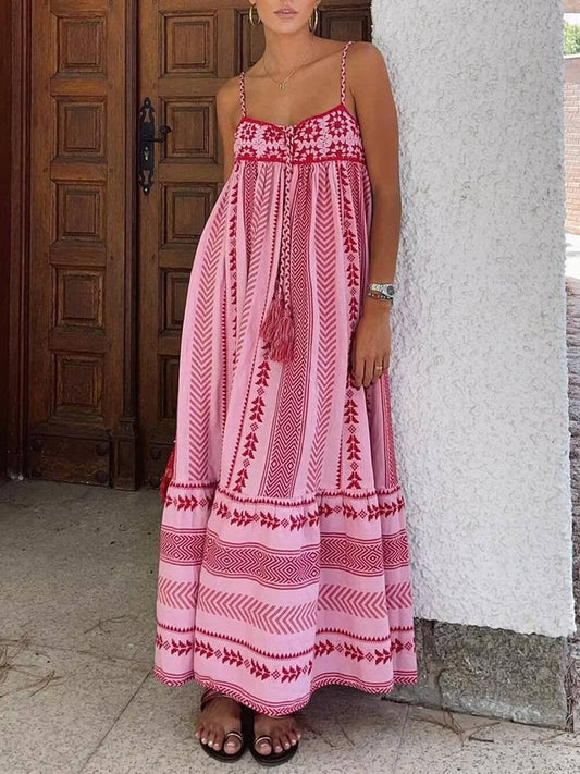Robe Longue à Motifs pour Femme | Idéale pour les Événements d'Été