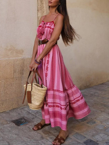 Robe Longue à Motifs pour Femme | Idéale pour les Événements d'Été