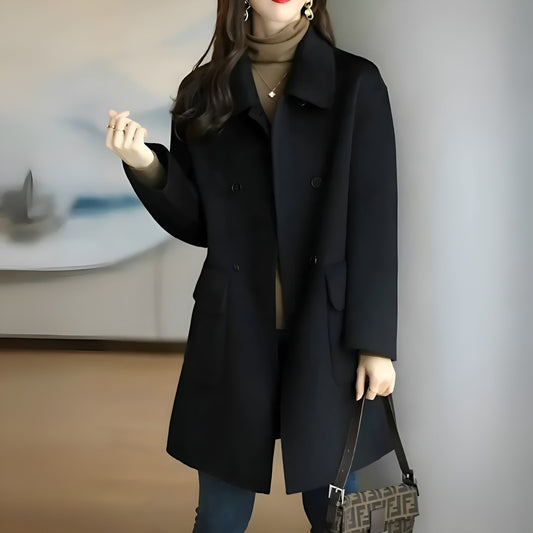 Manteau Long à Double Rangée pour Femmes | Idéal pour l’Hiver et les Occasions Formelles