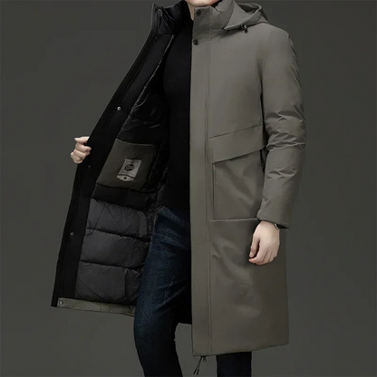 Parka Longue Matelassée À Capuche pour Hommes | Idéale pour Saison Froide