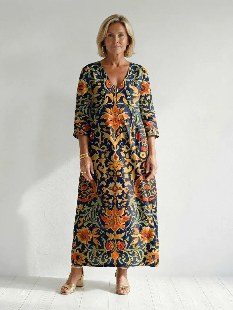 Robe longue imprimée pour femmes