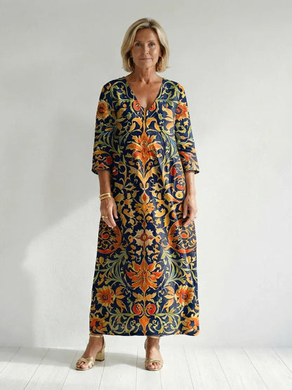 Robe longue imprimée pour femmes