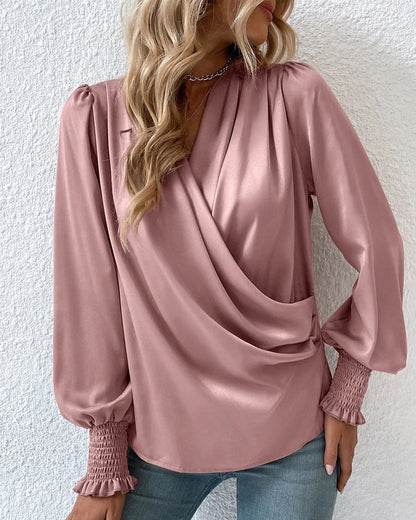Blouse À Encolure En V Et Coupe Ajustée Pour Femme | Idéale Pour Le Quotidien