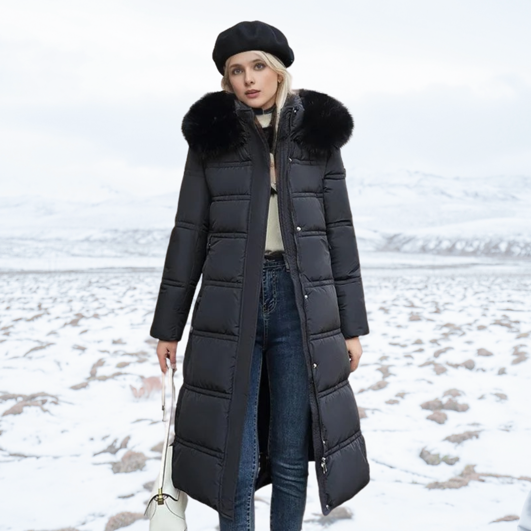 Manteau d’Hiver Long pour Femme avec Coupe Cintrée et Manches Longues | Idéal pour la Saison Froide