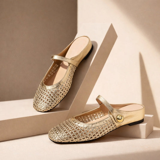 Mules Plates Tressées Avec Bride Réglable Pour Femmes | Idéales Au Quotidien