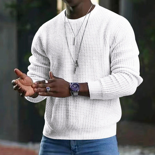 Pull à Manches Longues avec Col Rond pour Homme | Idéal pour Bureau et Quotidien