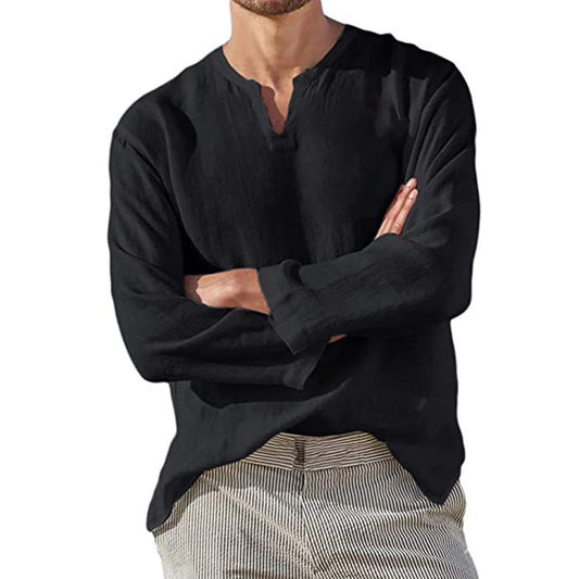 Chemise À Col V Avec Manches Longues Pour Homme | Idéal Pour Usage Quotidien