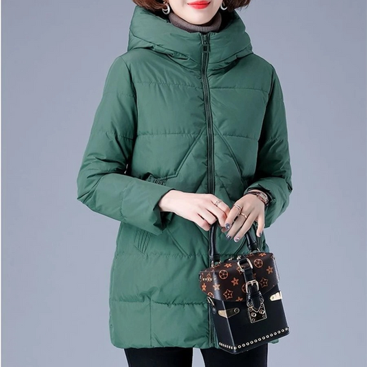 Veste Matelassée À Col Rond avec Motif Côtelé pour Femme | Idéale pour La Saison Automne-Hiver