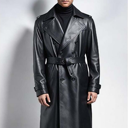 Trench-Coat Long à Double Boutonnage avec Poches Fonctionnelles pour Homme | Idéal pour Mi-Saison