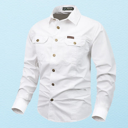 Chemise à Manches Longues avec Poches Poitrine pour Homme | Idéal pour Usage Quotidien et Activités