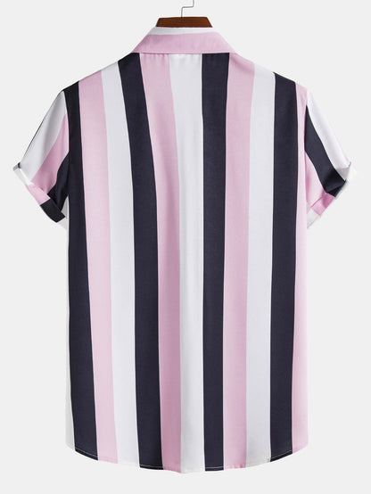 Chemise à Rayures Larges avec Boutons pour Homme | Idéale pour un Usage Quotidien ou Habillé Décontracté