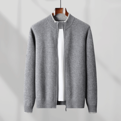 Veste Zippée avec Coupe Ajustée et Détails Côtelés pour Hommes | Idéale pour Automne et Hiver