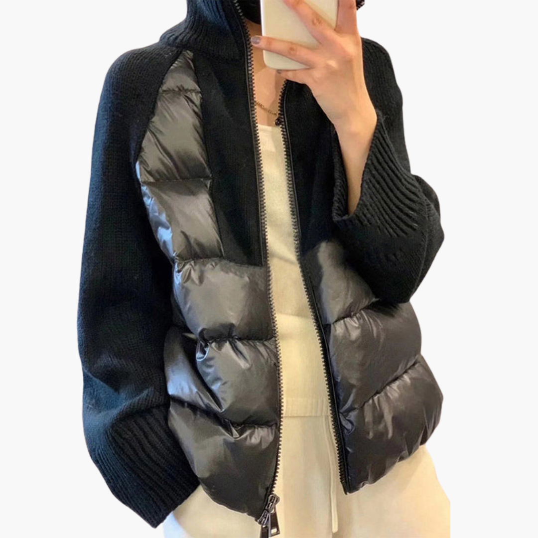 Parka à Col Montant avec Fermeture Éclair pour Femme | Idéale pour l’Automne et l’Hiver