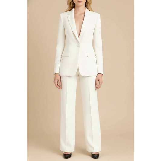 Ensemble Veste Longue et Pantalon Droit pour Femme | Idéal pour le Bureau et les Occasions Formelles