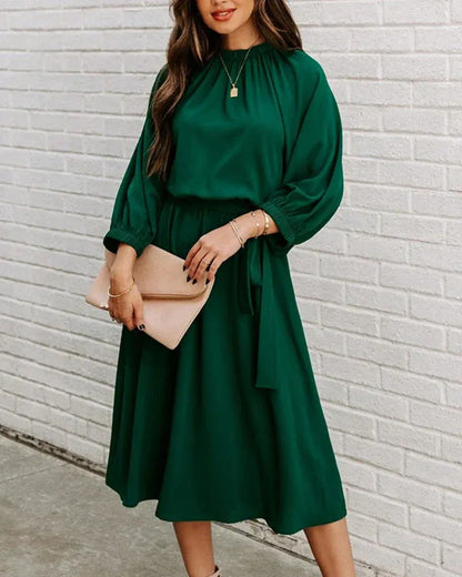 Robe Midi avec Ceinture pour Femme | Idéale pour le Bureau et les Événements Formels