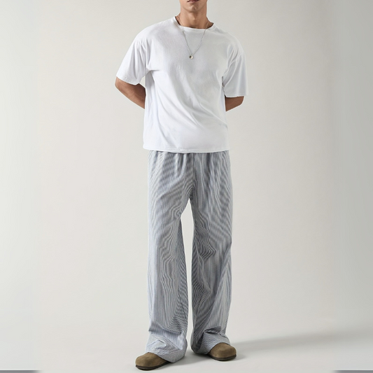 Pantalon À Rayures Coupe Ample Avec Taille Ajustable Pour Adultes | Idéal Pour La Saison Estivale