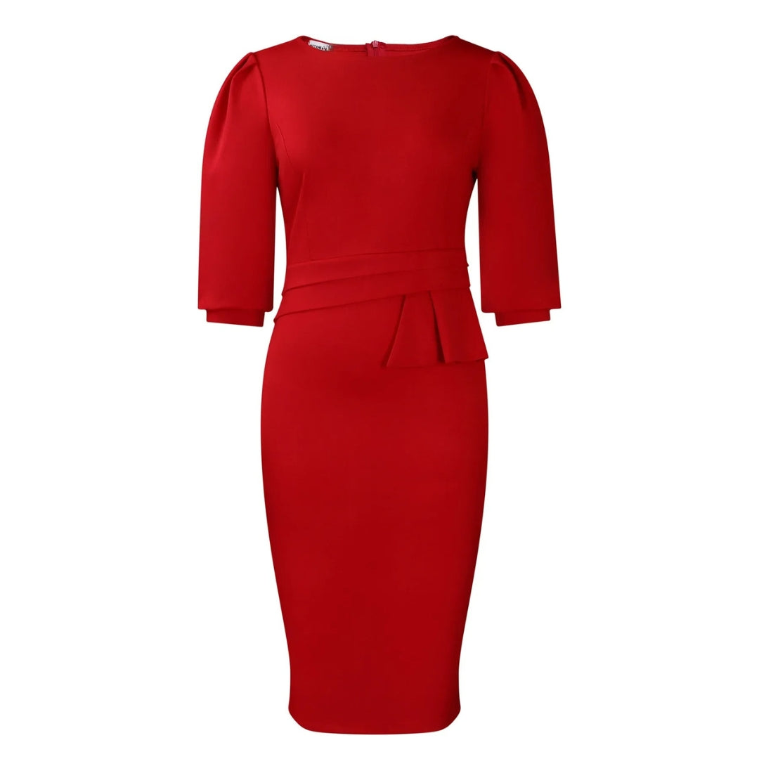 Robe Crayon Midi avec Ceinture à la Taille pour Femme | Idéale pour Travail et Occasions Quotidiennes