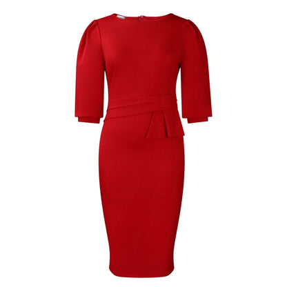 Robe Crayon Midi avec Ceinture à la Taille pour Femme | Idéale pour Travail et Occasions Quotidiennes