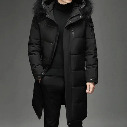Parka Longue avec Capuche Ajustable pour Homme | Idéale pour Temps Froid en Extérieur