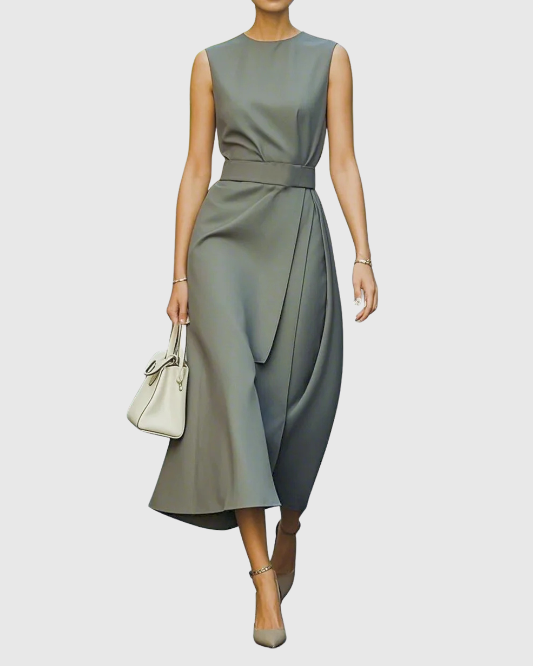 Robe midi sans manches pour femmes