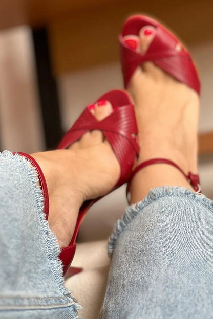 Sandales à Talon Fin avec Tressage Avant pour Femme | Idéal pour l’Été et les Occasions Habillées