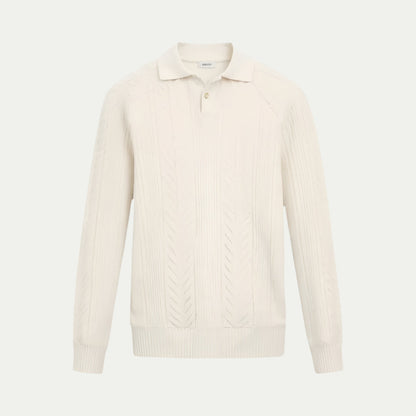 Chemise Tricotée à Manches Longues avec Col Polo pour Homme | Idéale pour la Mi-Saison