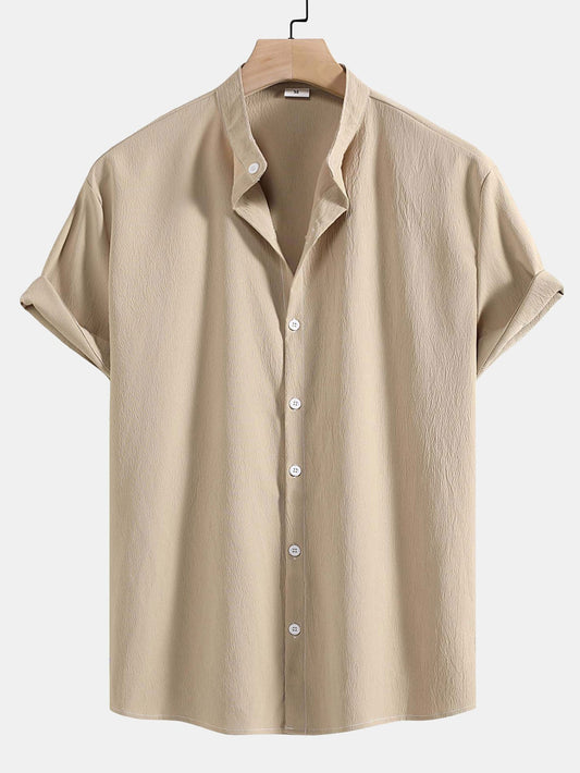Chemise Col Officier Avec Fermeture Boutonnée Pour Homme | Idéale Pour Les Occasions Décontractées Ou Professionnelles