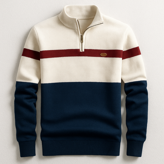 Pull À Quart De Fermeture Éclair Avec Coupe Ajustée Pour Hommes | Idéal Pour Le Printemps Et L’Automne