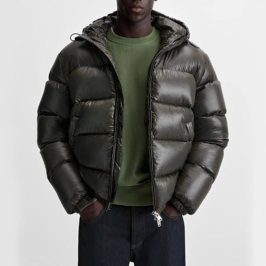 Doudoune Avec Capuche Intégrée Et Coupe Droite Pour Hommes | Idéale Pour La Saison Froide
