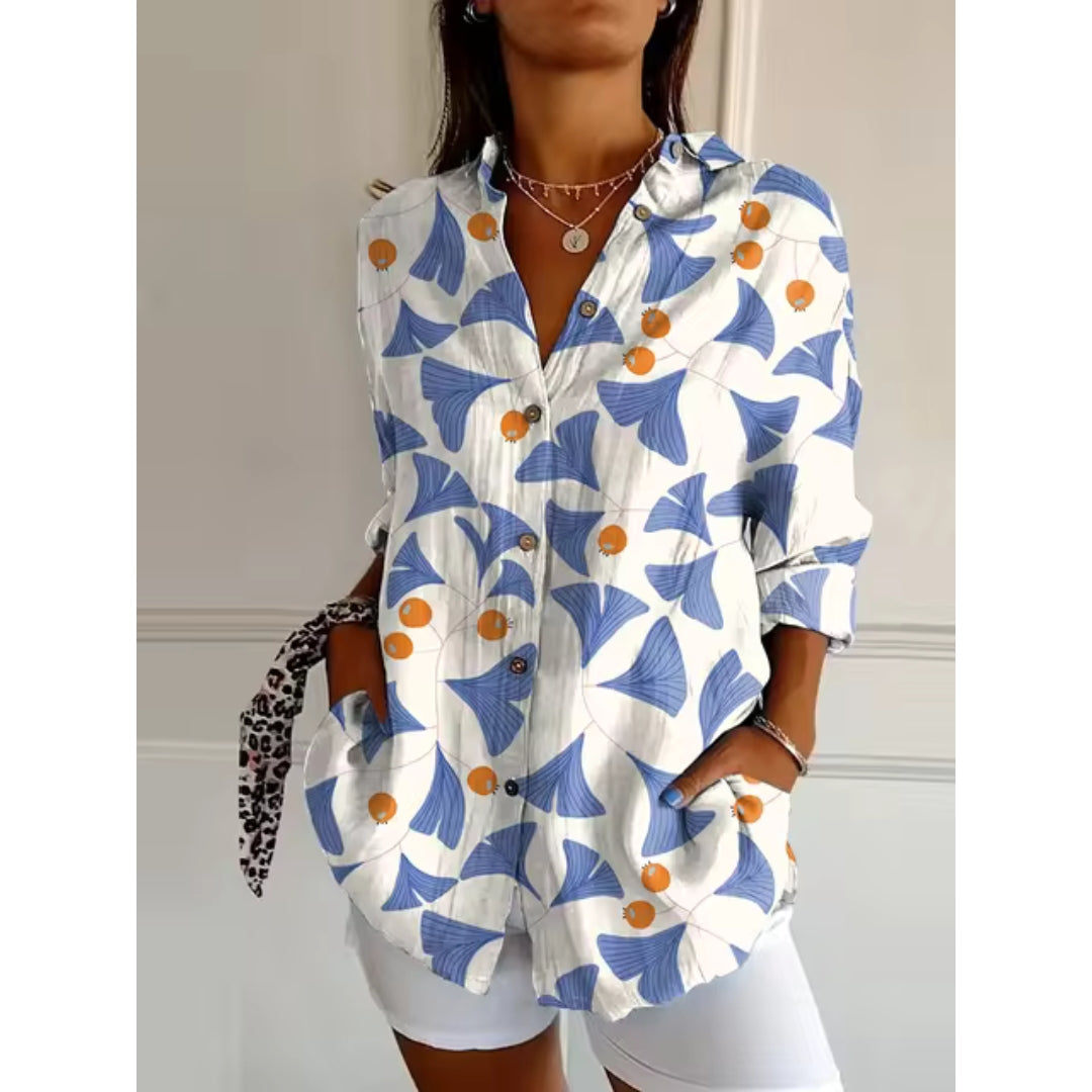 Blouse à Manches Longues avec Motif Floral pour Femme | Idéale pour les Journées ensoleillées